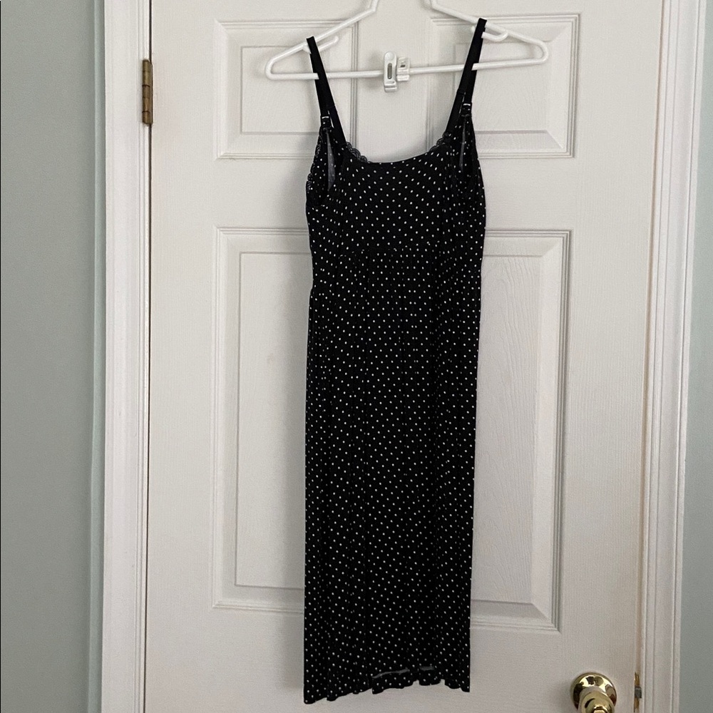Motherhood Maternity Black Polka Dot Nursing Gown - Picture 2 of 4